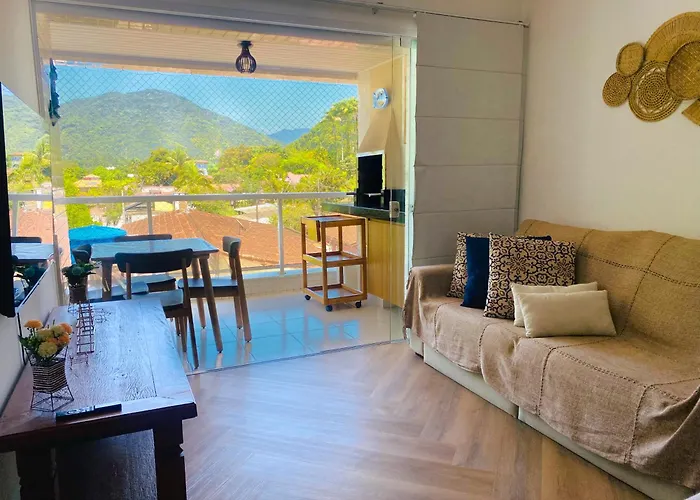 Apto Com Ar-Cond E Piscina A 100M Mar Praia Da Enseada Ubatuba